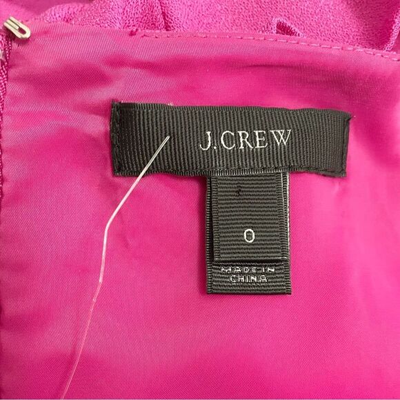 NWT J. Crew Wool Origami Sheath Dress Berry Fuchsia Career Professional Size 0 - Picture 10 of 13